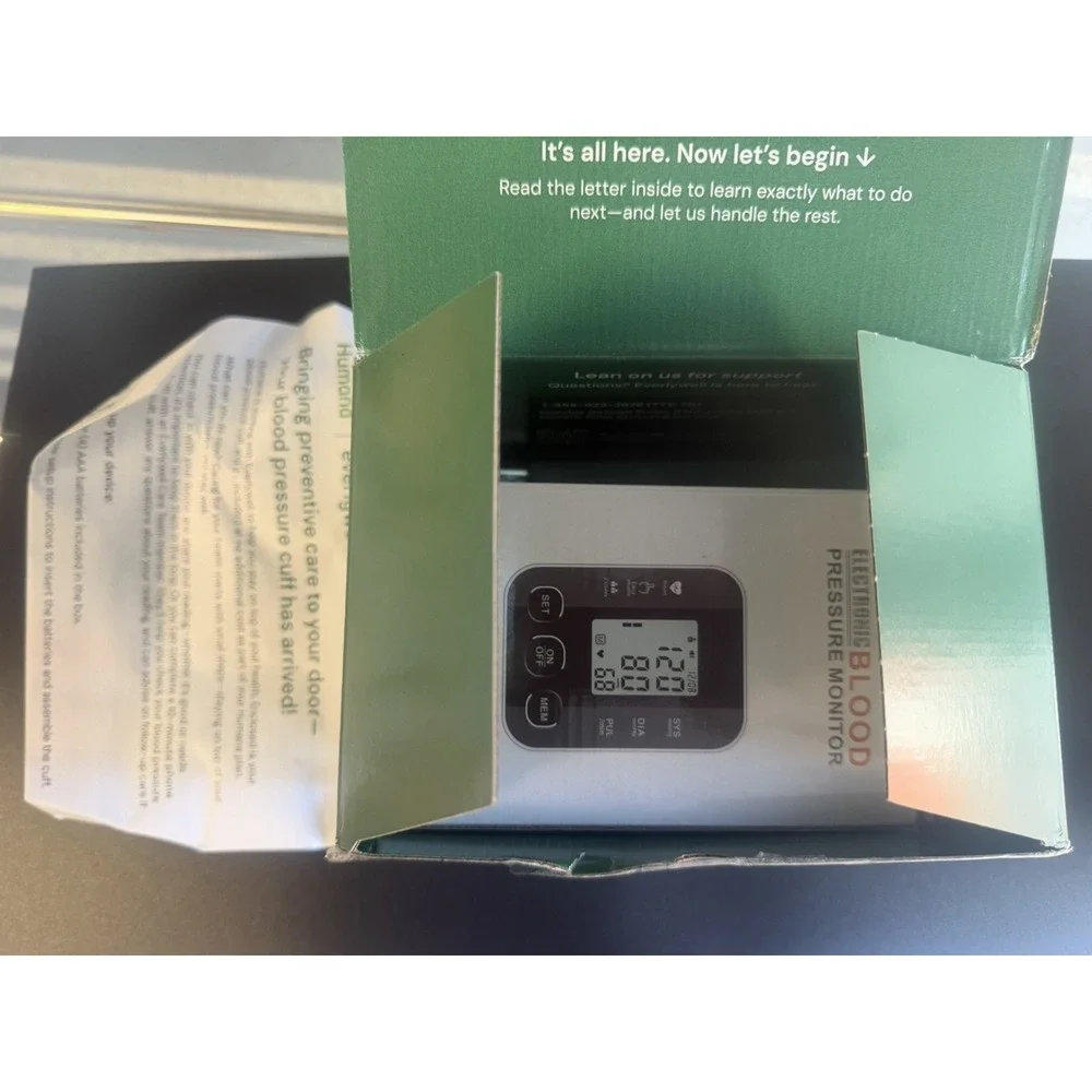 Digital Blood Pressure Monitor Testing Kit, White, Battery Powered w/ Batteries
